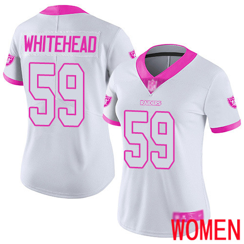 Oakland Raiders Limited White Pink Women Tahir Whitehead Jersey NFL Football #59 Rush Fashion Jersey